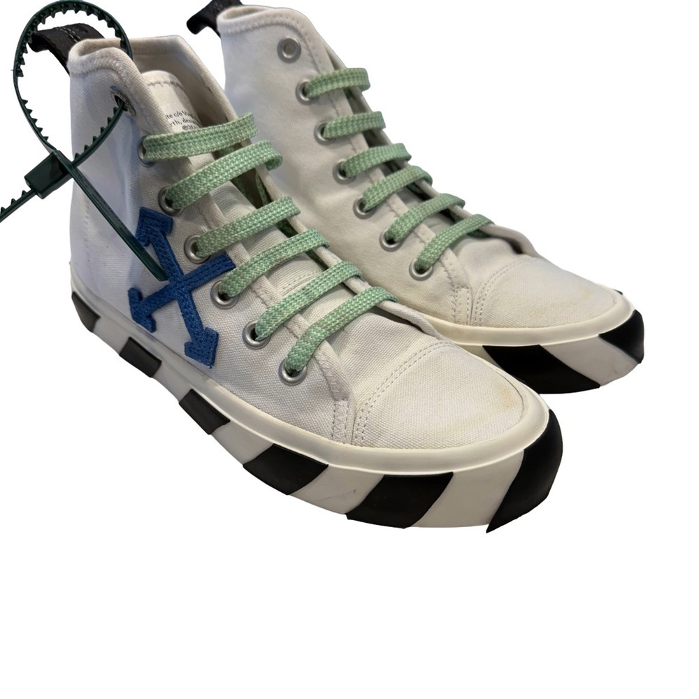 Off-White Vulcanized Mid Unisex Sneakers White/black Wms 9 Mens 7.5 EU 39